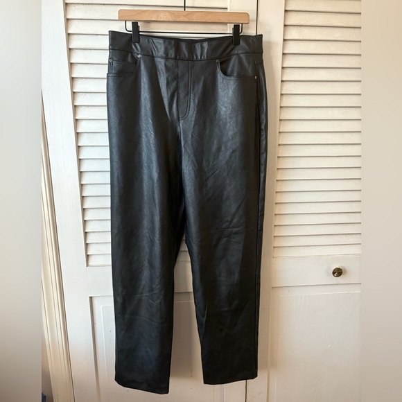 SPANX Faux Leather Slim Straight Pants XL Tall - Picture 3 of 6